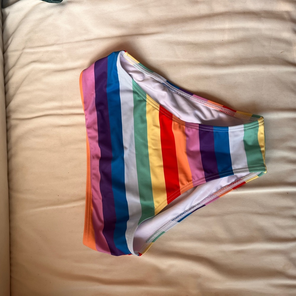 Pink Lily White and Purple Bikini Bottom